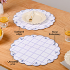 Periwinkle Embroidered Cotton Table Mat Lilac Set Of 6 Nestasia