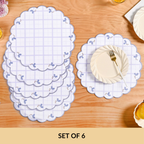 Periwinkle Embroidered Cotton Table Mat Lilac Set Of 6 Nestasia