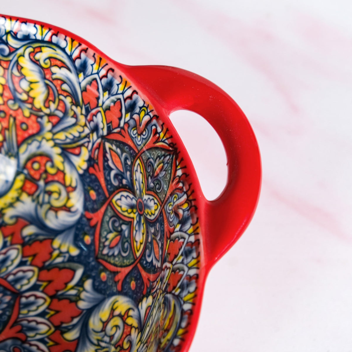 Mandala Melange Ceramic Serving Bowl Red 1500ml Nestasia
