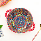 Mandala Melange Ceramic Serving Bowl Red 1500ml Nestasia