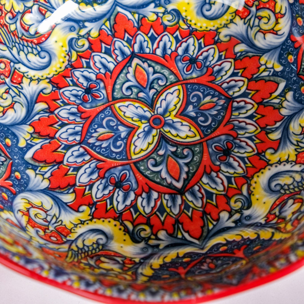 Mandala Melange Ceramic Serving Bowl Red 1500ml Nestasia