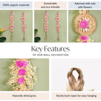 Eco Friendly Sola Flowers Wall Hanging Pink Set Of 2 Nestasia