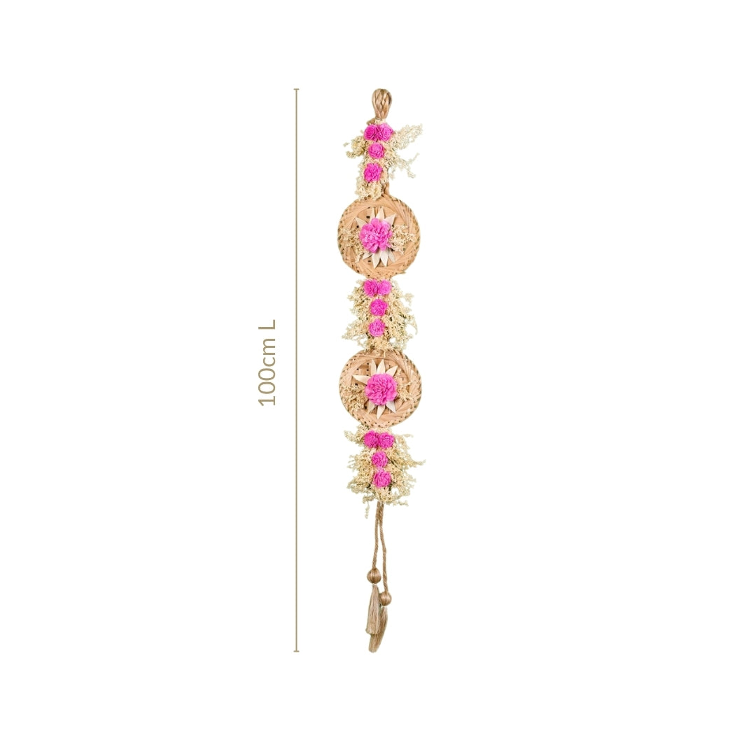 Eco Friendly Sola Flowers Wall Hanging Pink Set Of 2 Nestasia
