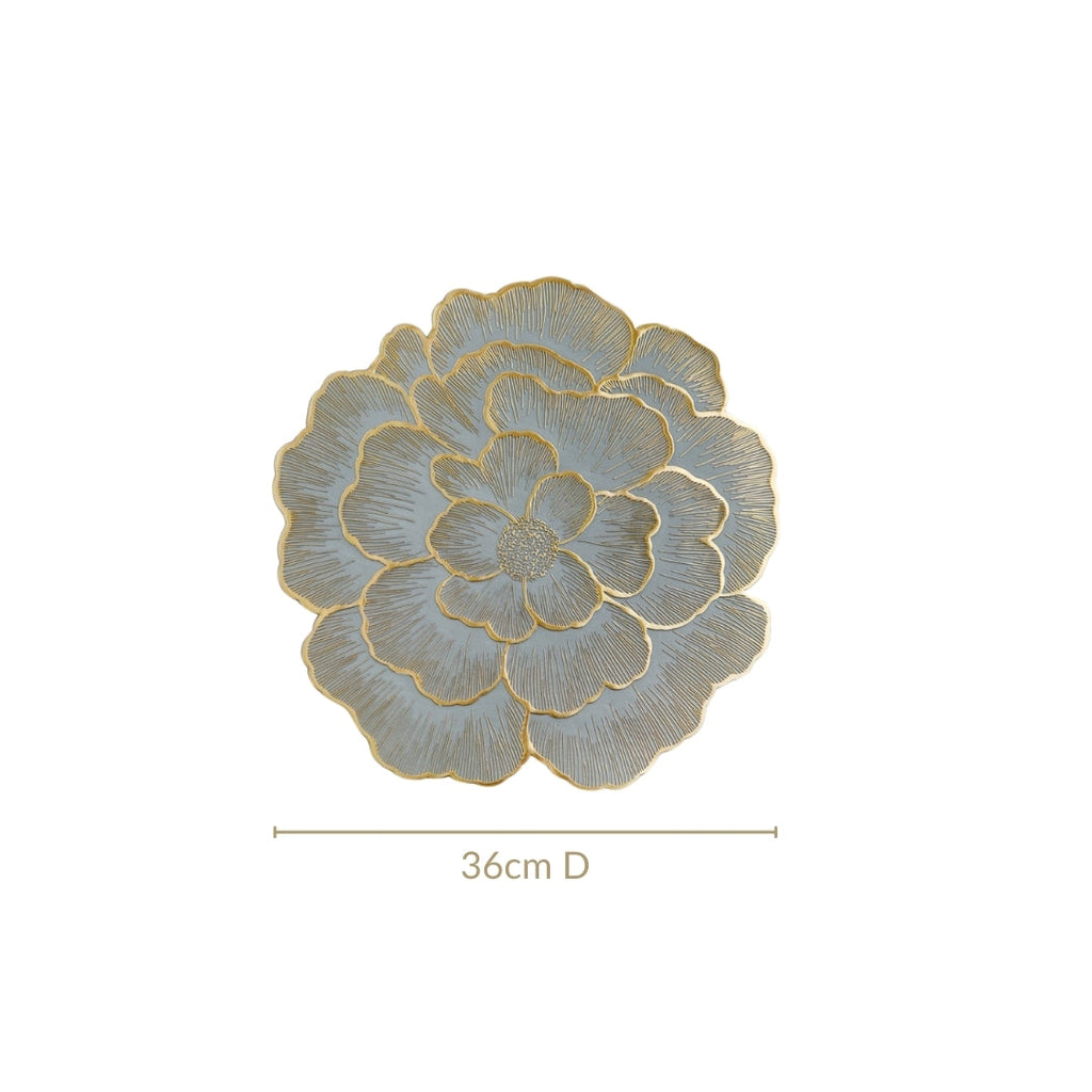 Petal Perfection Placemats Grey Gold Set Of 6 Nestasia
