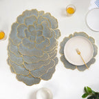 Petal Perfection Placemats Grey Gold Set Of 6 Nestasia