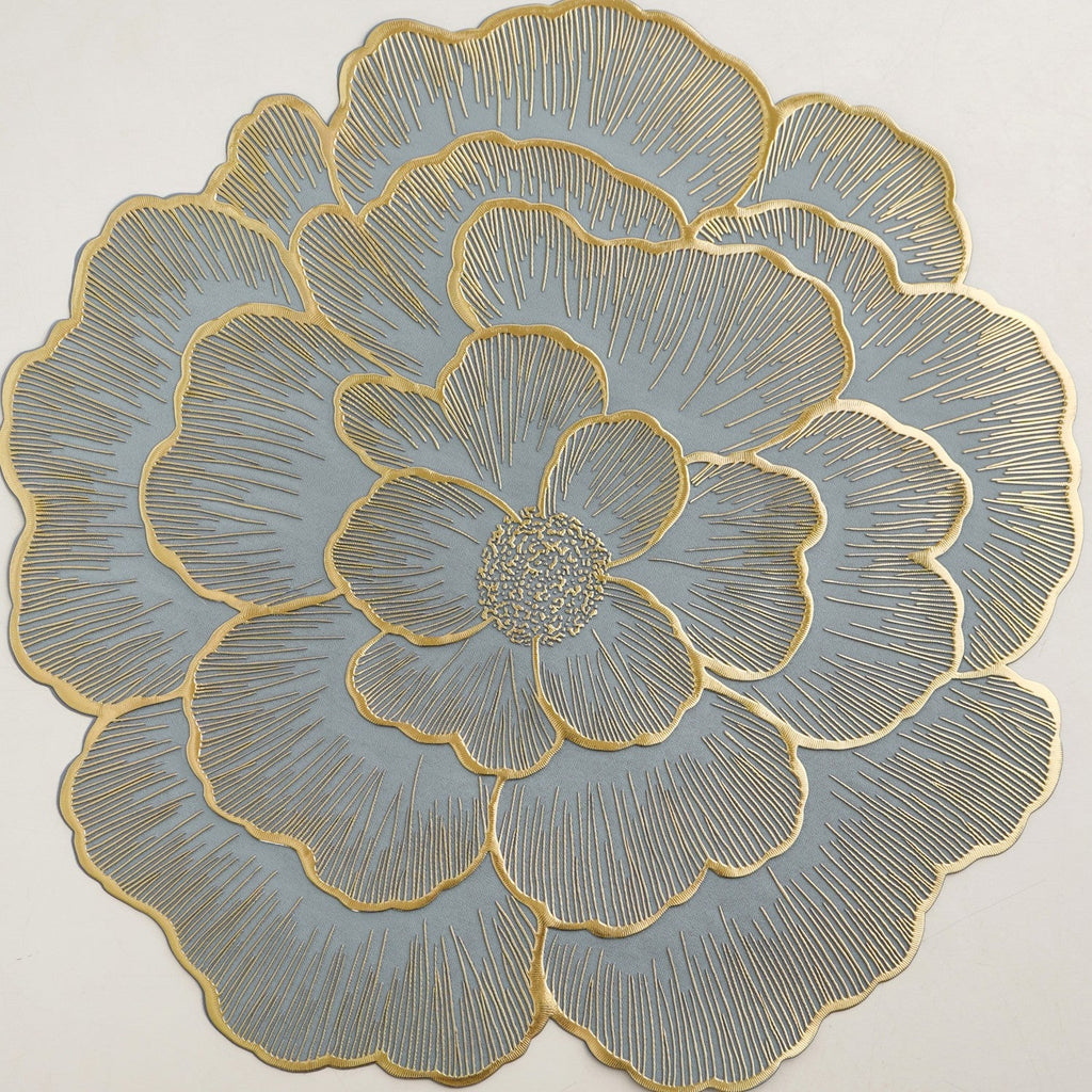 Petal Perfection Placemats Grey Gold Set Of 6 Nestasia