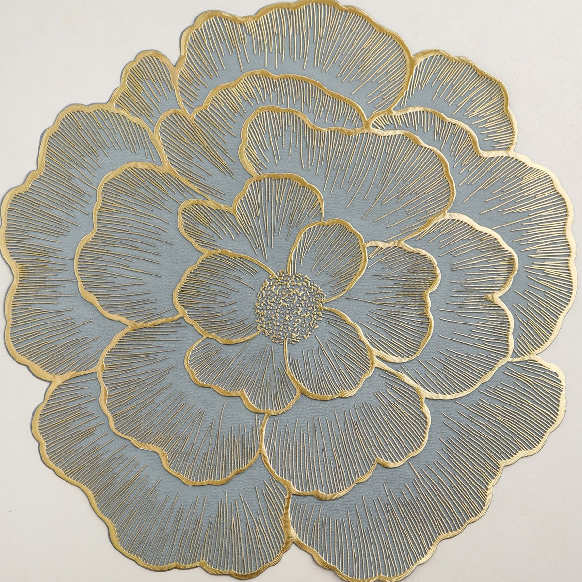 Petal Perfection Placemats Grey Gold Set Of 6 Nestasia