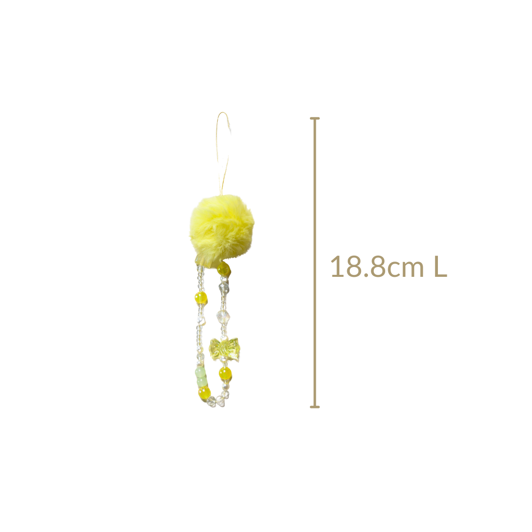 Little Miss Sunshine Phone Strap With Pom Pom Nestasia