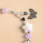 Purple Haze Phone Lanyard With Butterfly Charm Nestasia