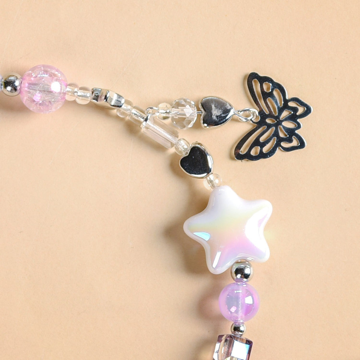 Purple Haze Phone Lanyard With Butterfly Charm Nestasia