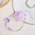 Purple Puff Pom Pom Phone Charm Strap Nestasia