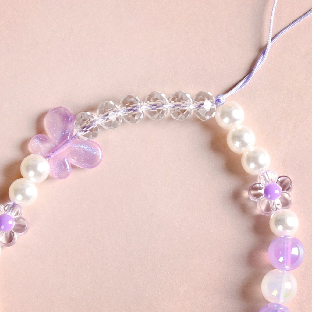 Butterfly Bliss And Pearl Hues Phone Charm Strap Nestasia
