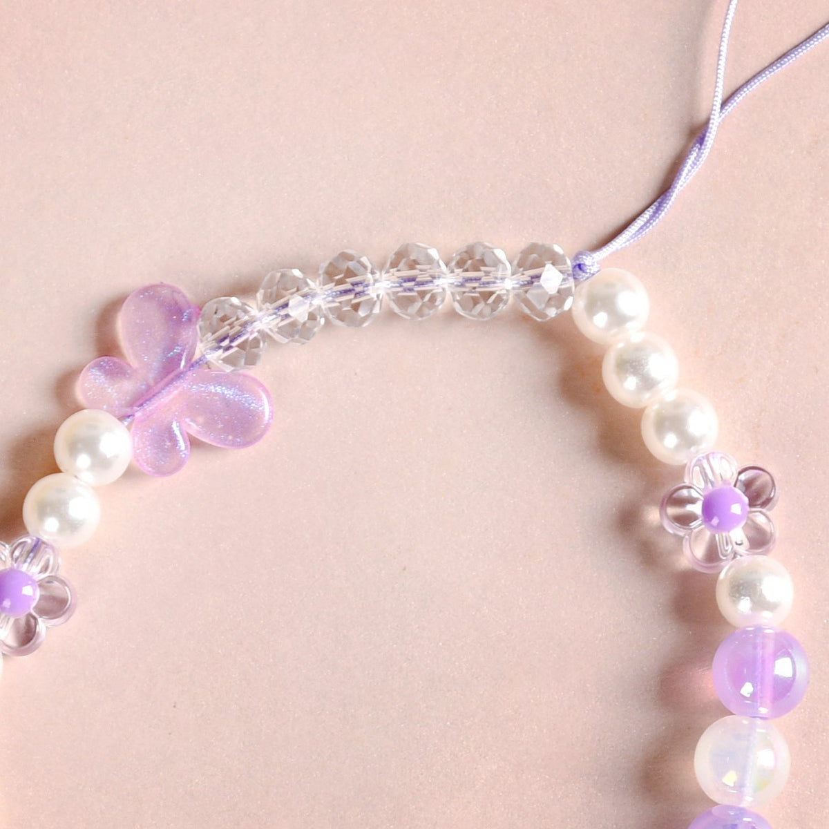 Butterfly Bliss And Pearl Hues Phone Charm Strap Nestasia
