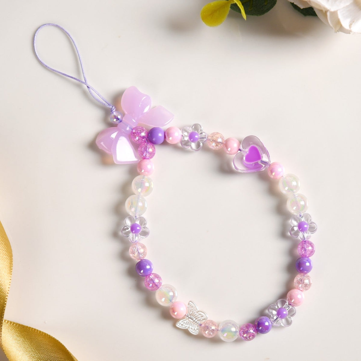Lavender Blush Phone Charm Strap Nestasia