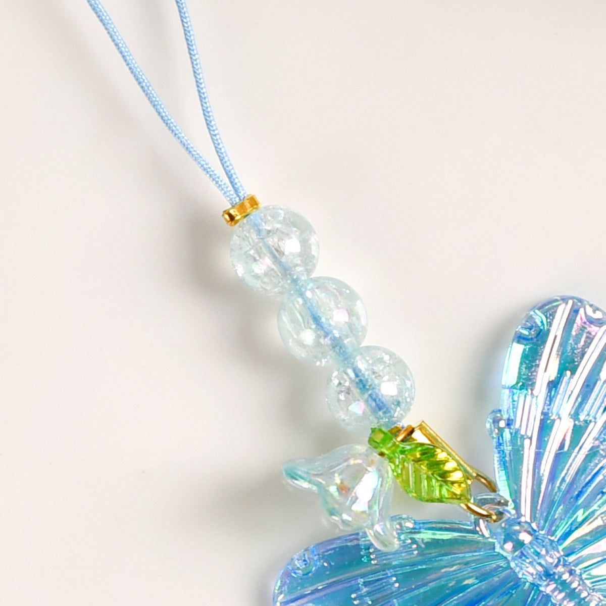 Butterfly Floral Phone Charm Blue Nestasia