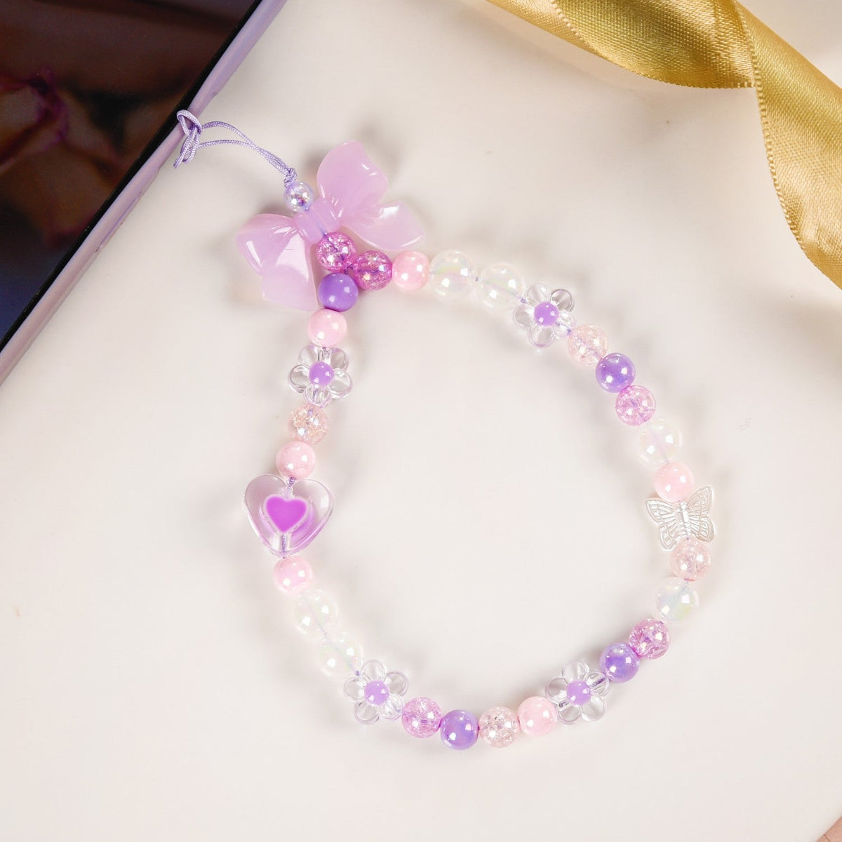 Lavender Blush Phone Charm Strap Nestasia