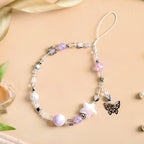 Purple Haze Phone Lanyard With Butterfly Charm Nestasia