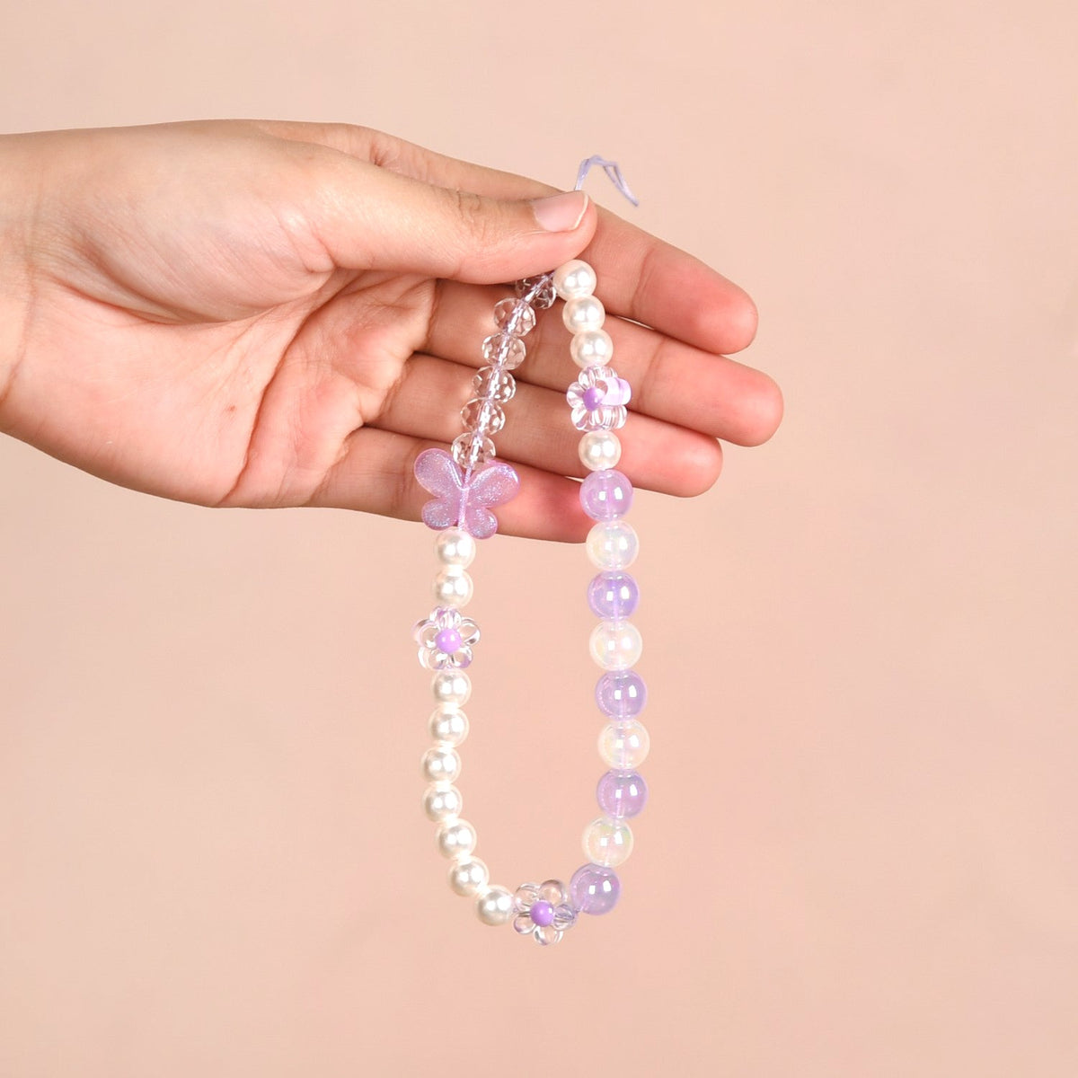 Butterfly Bliss And Pearl Hues Phone Charm Strap Nestasia
