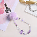 Purple Puff Pom Pom Phone Charm Strap Nestasia