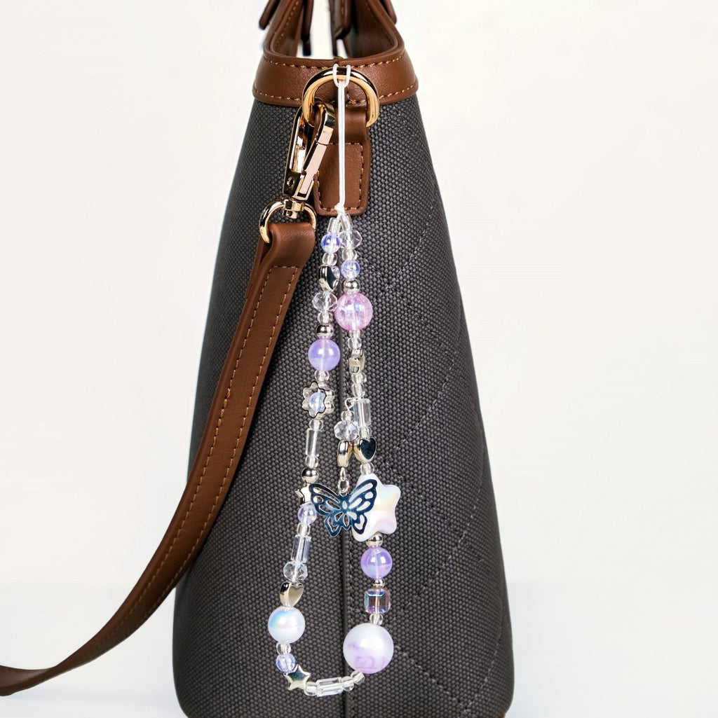 Purple Haze Phone Lanyard With Butterfly Charm Nestasia