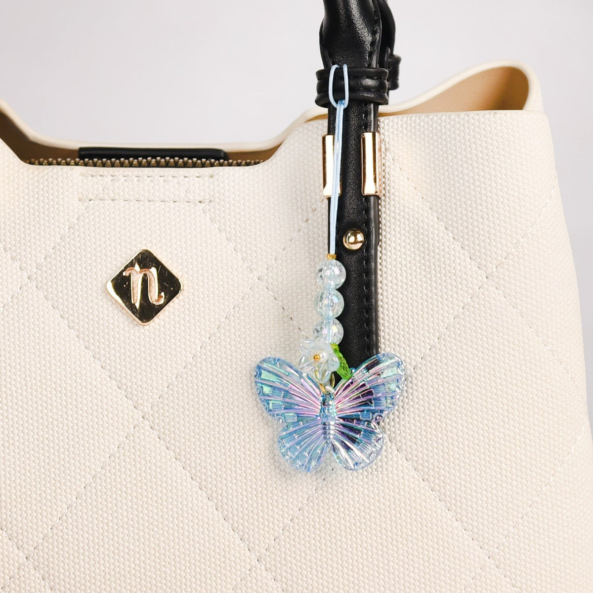 Butterfly Floral Phone Charm Blue Nestasia