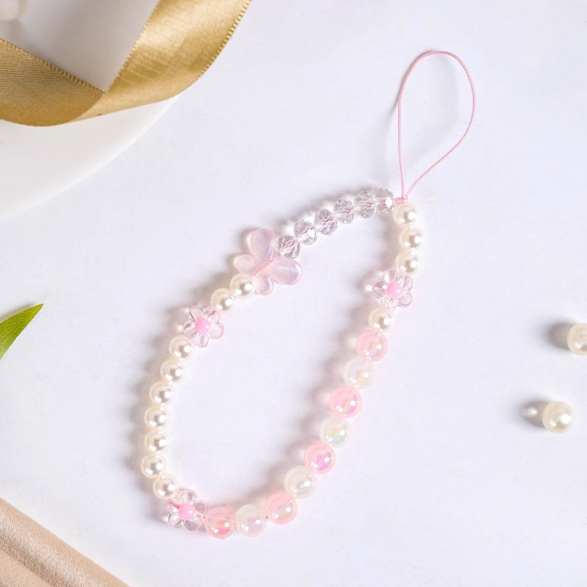 Flutter In Pink Mobile Phone Charm Lanyard Nestasia