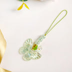 Iridescent Butterfly Mobile Phone Charm Green Nestasia
