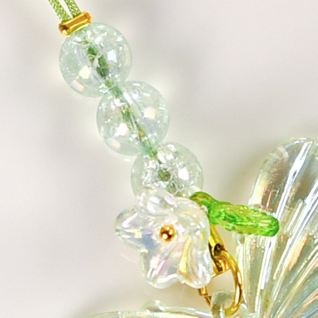 Iridescent Butterfly Mobile Phone Charm Green Nestasia