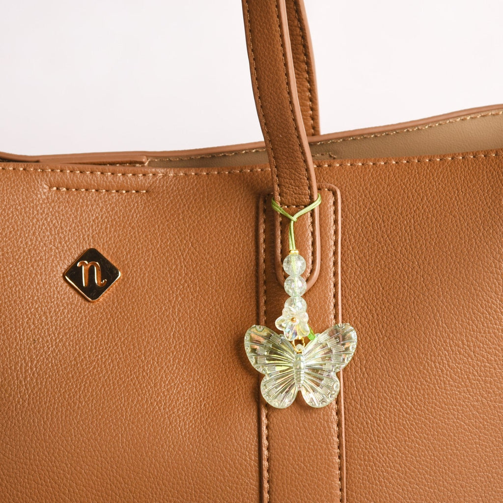 Iridescent Butterfly Mobile Phone Charm Green Nestasia