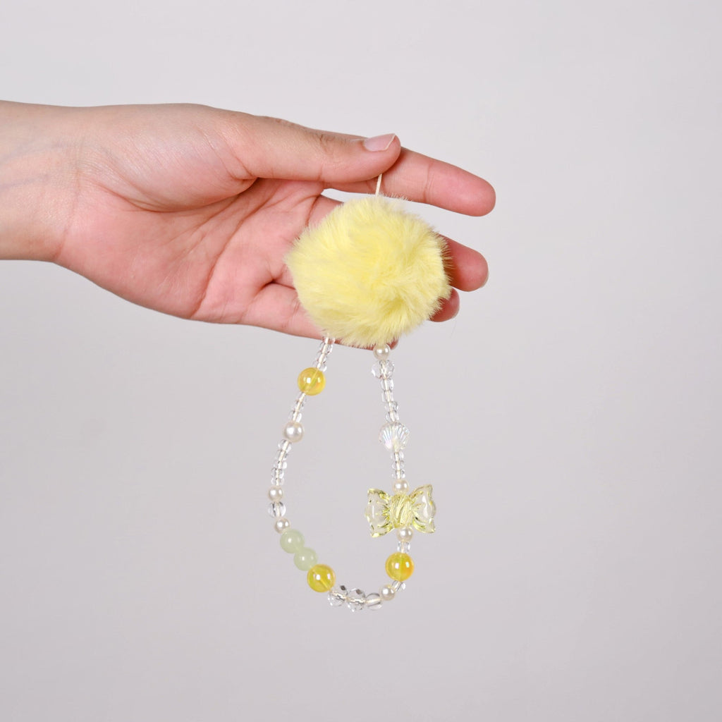 Little Miss Sunshine Phone Strap With Pom Pom Nestasia