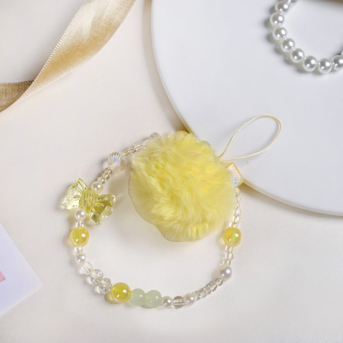 Little Miss Sunshine Phone Strap With Pom Pom Nestasia
