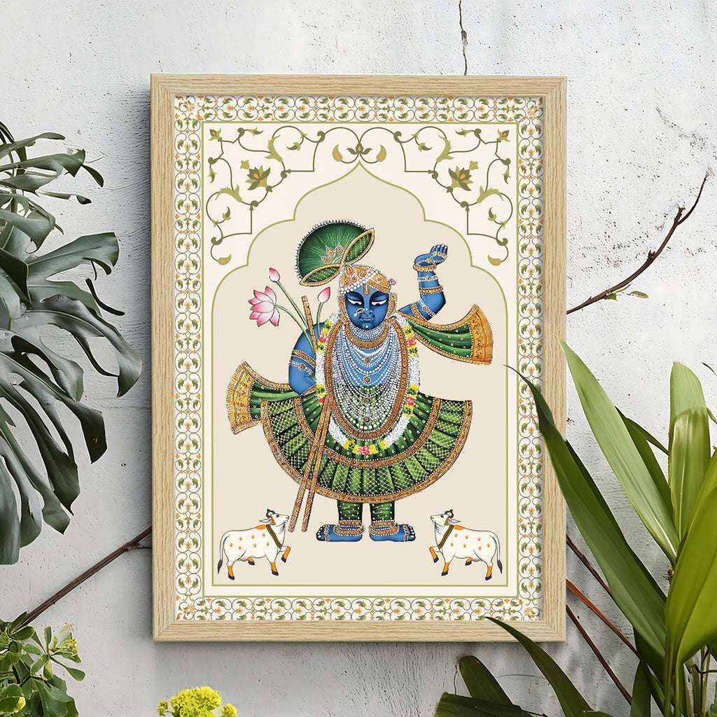 Shrinath Ji Pichwai Art Paintings, Painting For Wall Living Room, Set of 3 AXIII-40-SRN ArtX