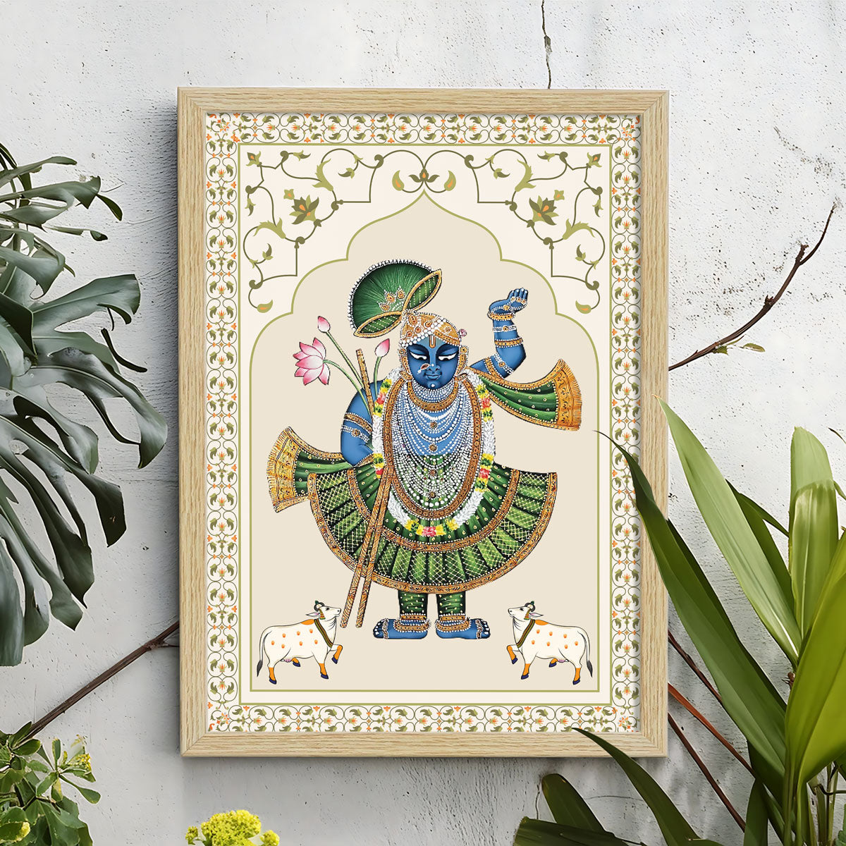 Shrinath Ji Pichwai Art Paintings, Painting For Wall Living Room, Set of 3 AXIII-40-SRN ArtX