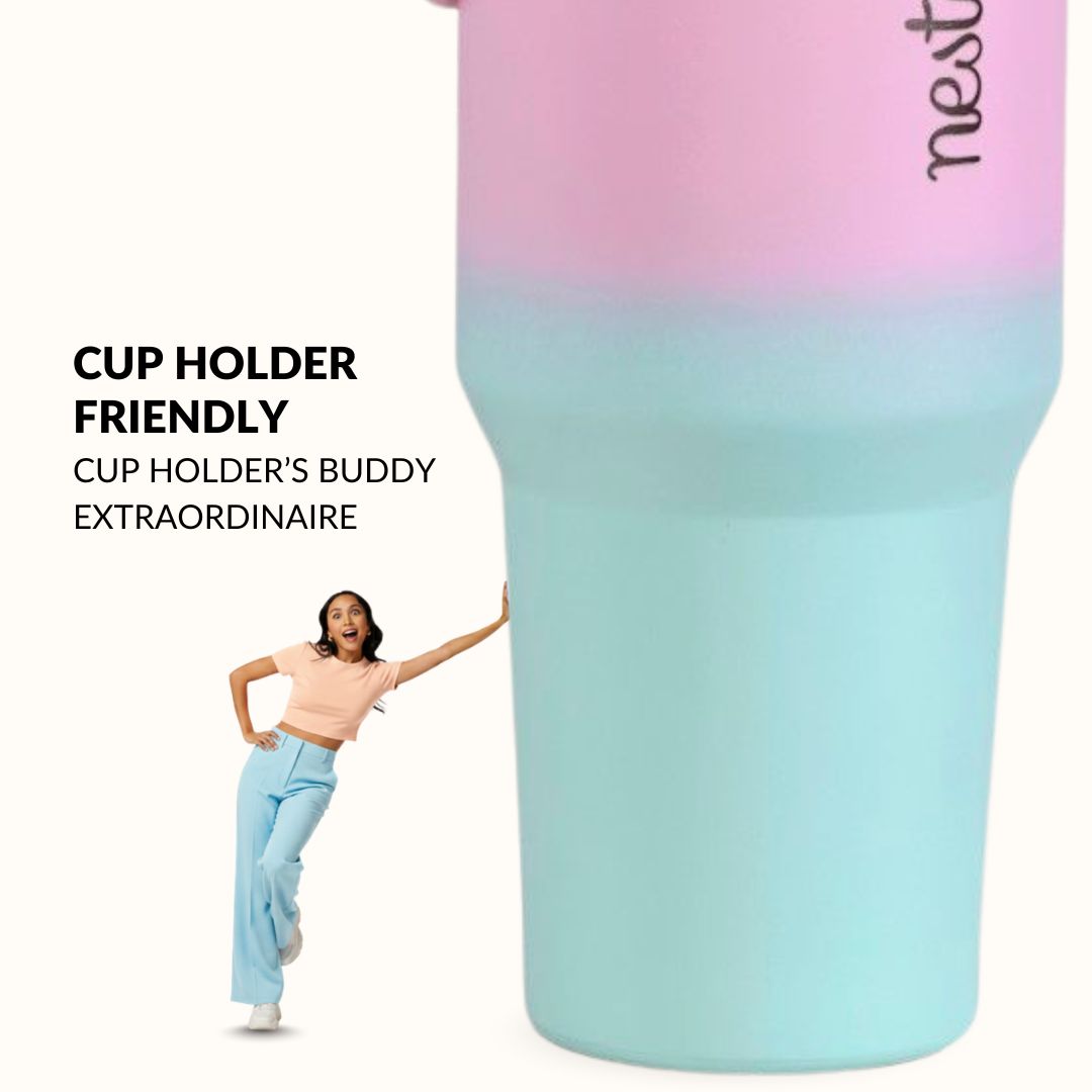 PickSip 40 Insulated Tumbler With Top Handle Blush Crush 1200ml Nestasia
