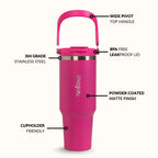 PickSip 40 Insulated Tumbler With Top Handle Electric Fuchsia Pink 1200ml Nestasia