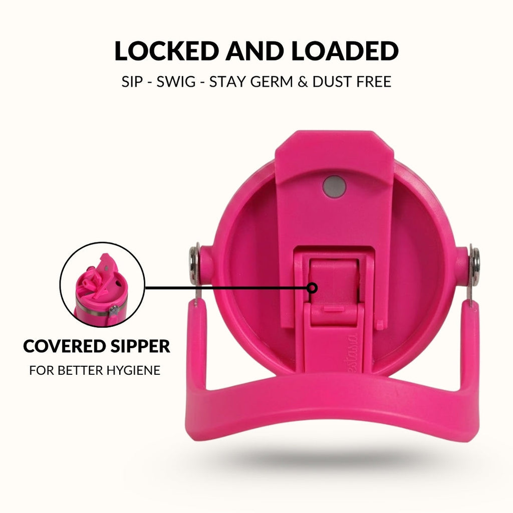 PickSip 40 Insulated Tumbler With Top Handle Electric Fuchsia Pink 1200ml Nestasia
