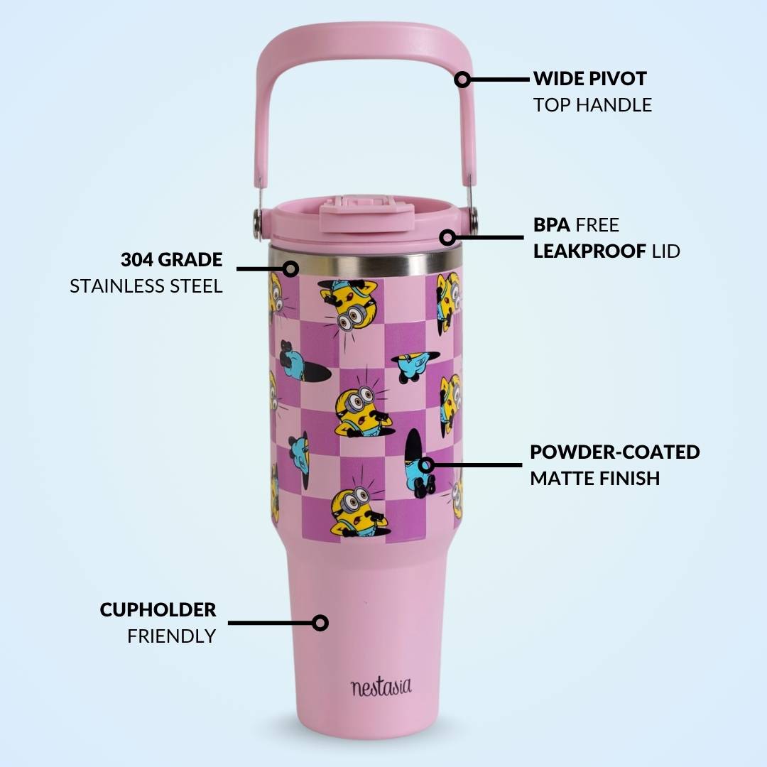 Minions Hide And Seek PickSip 40 Bottle 1200ml Pink Nestasia