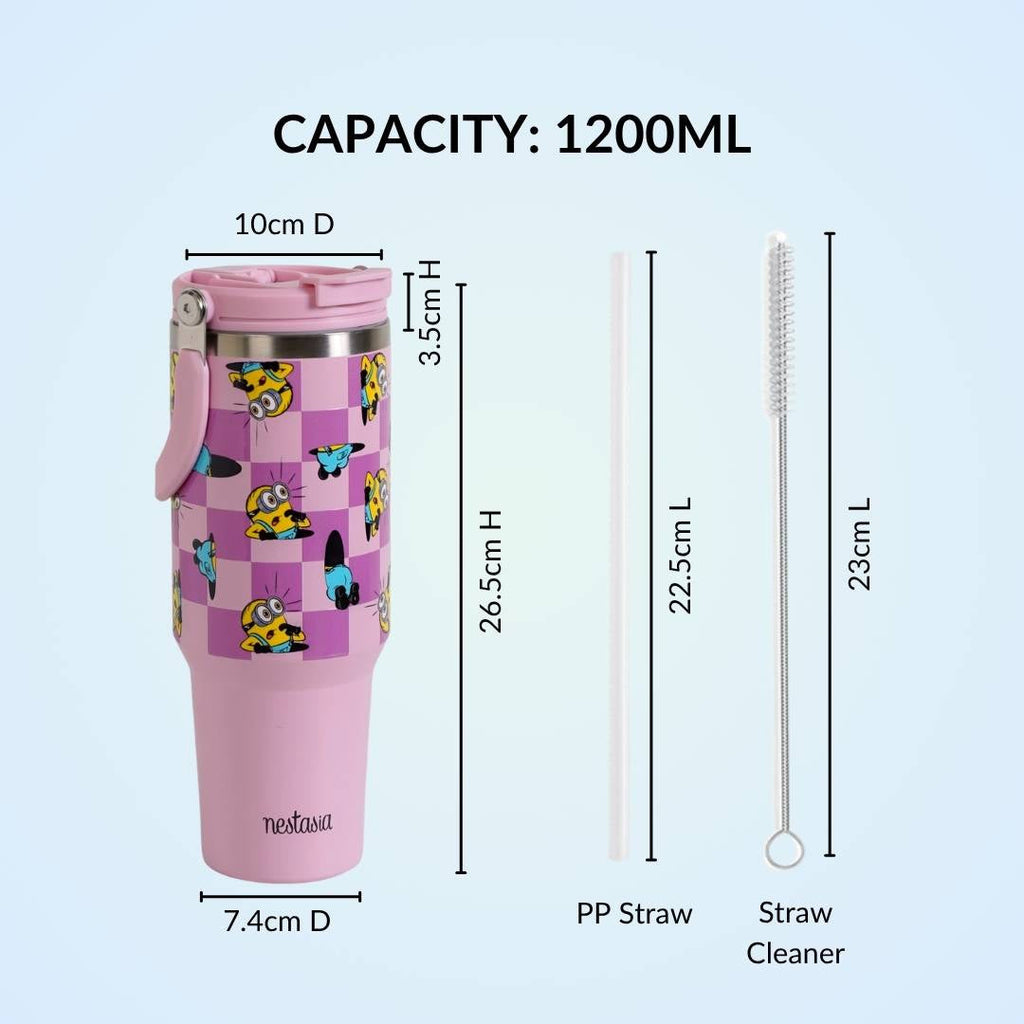 Minions Hide And Seek PickSip 40 Bottle 1200ml Pink Nestasia