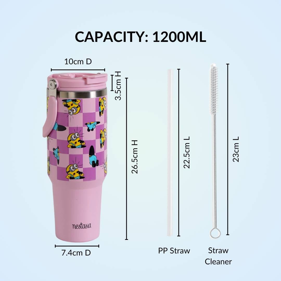 Minions Hide And Seek PickSip 40 Bottle 1200ml Pink Nestasia
