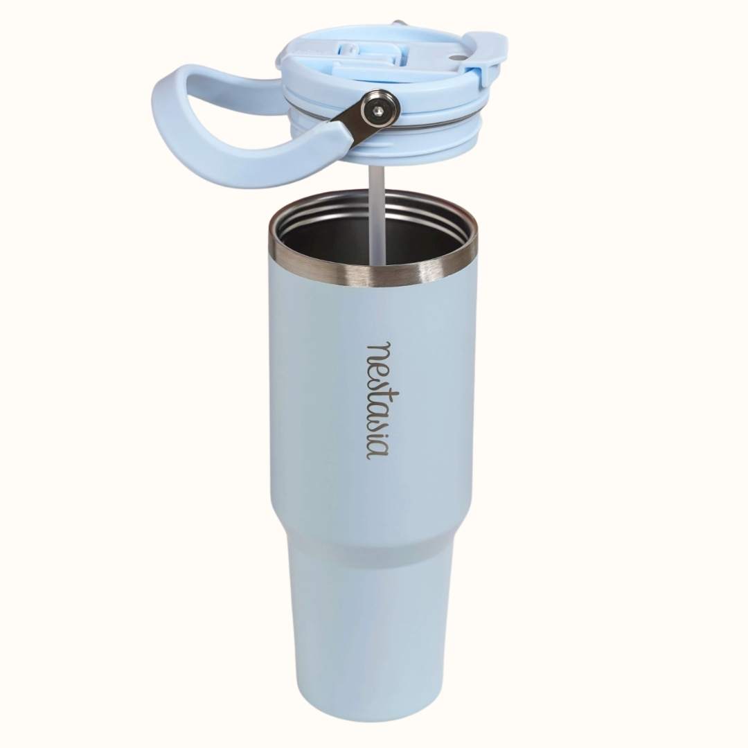 PickSip 40 Insulated Tumbler With Top Handle Baby Blue Jay 1200ml Nestasia
