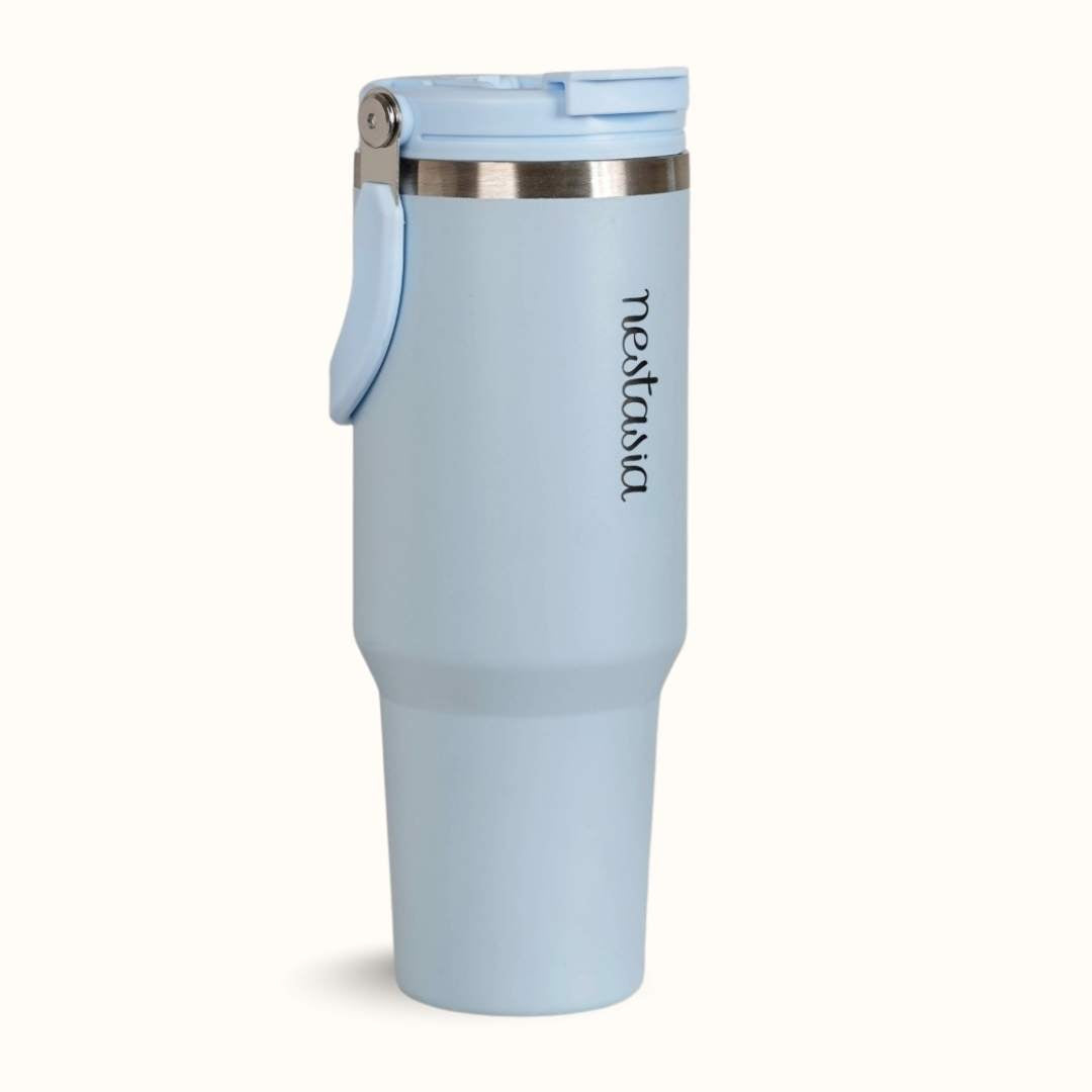PickSip 40 Insulated Tumbler With Top Handle Baby Blue Jay 1200ml Nestasia