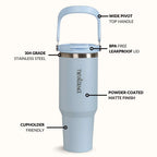 PickSip 40 Insulated Tumbler With Top Handle Baby Blue Jay 1200ml Nestasia