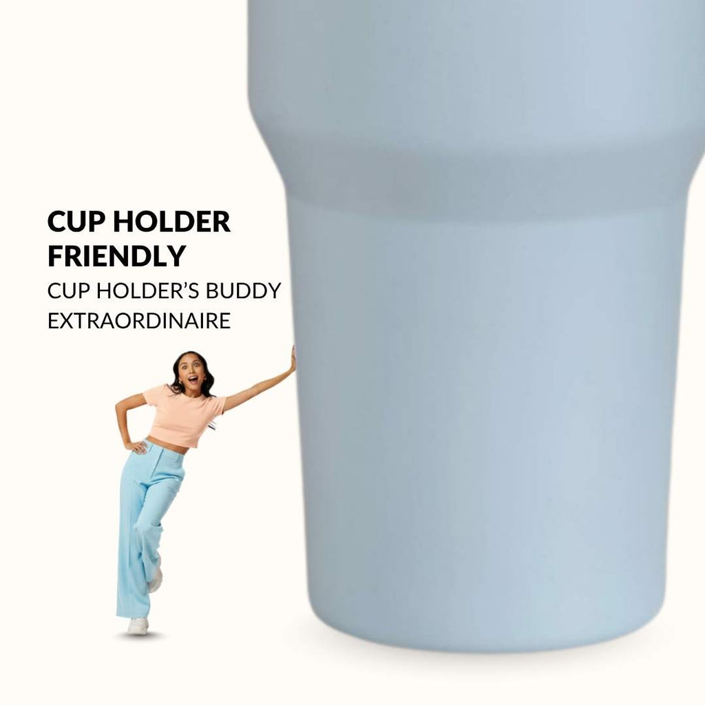PickSip 40 Insulated Tumbler With Top Handle Baby Blue Jay 1200ml Nestasia