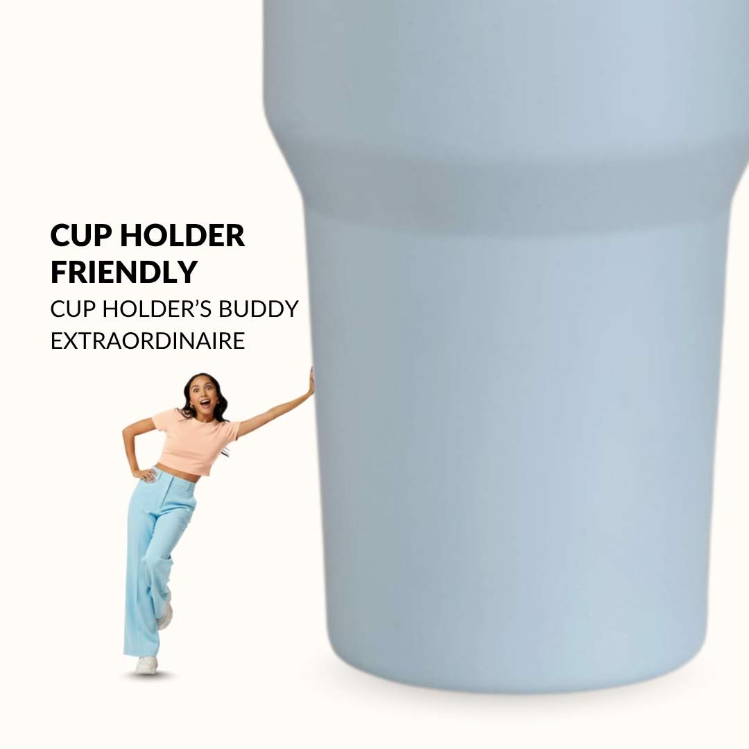 PickSip 40 Insulated Tumbler With Top Handle Baby Blue Jay 1200ml Nestasia
