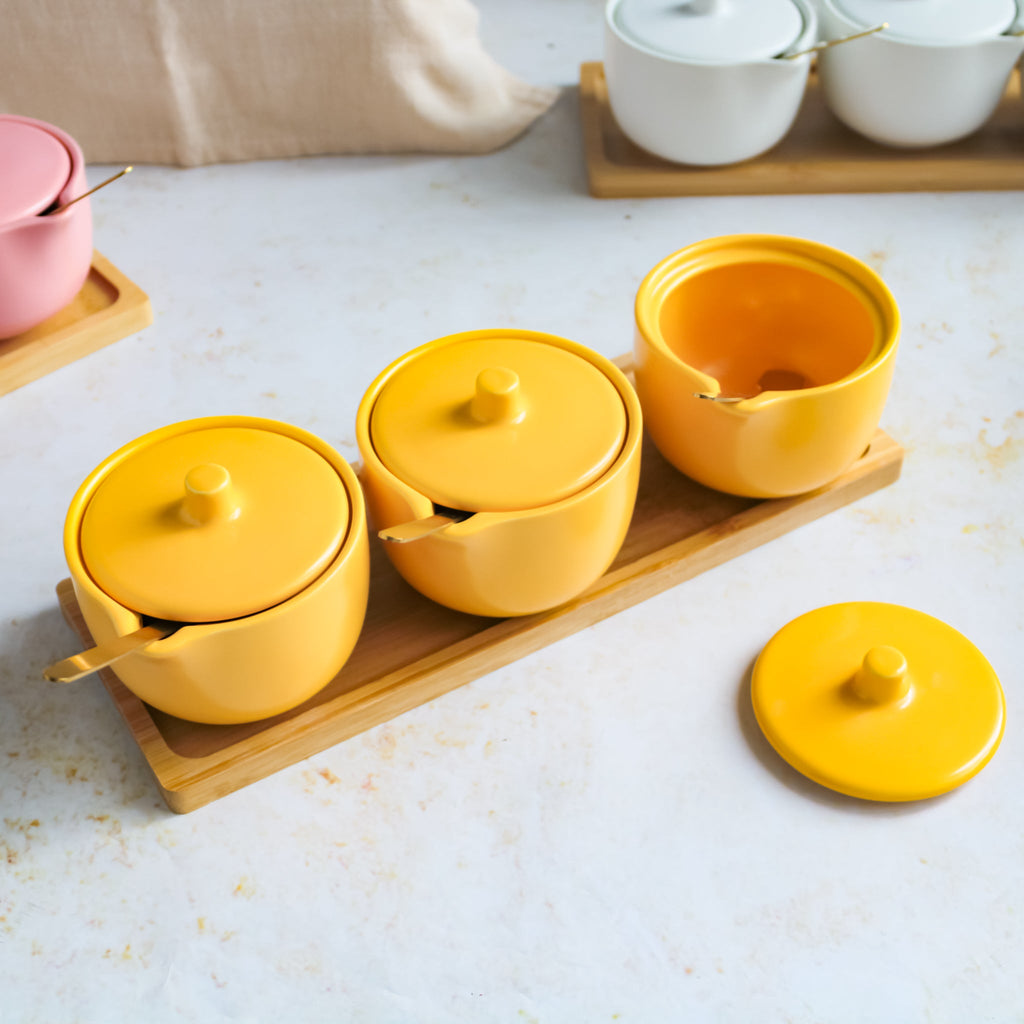 Pickle Jars With Tray Set of 3 Nestasia