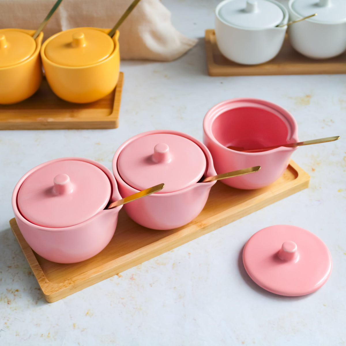 Pickle Jars With Tray Set of 3 Nestasia