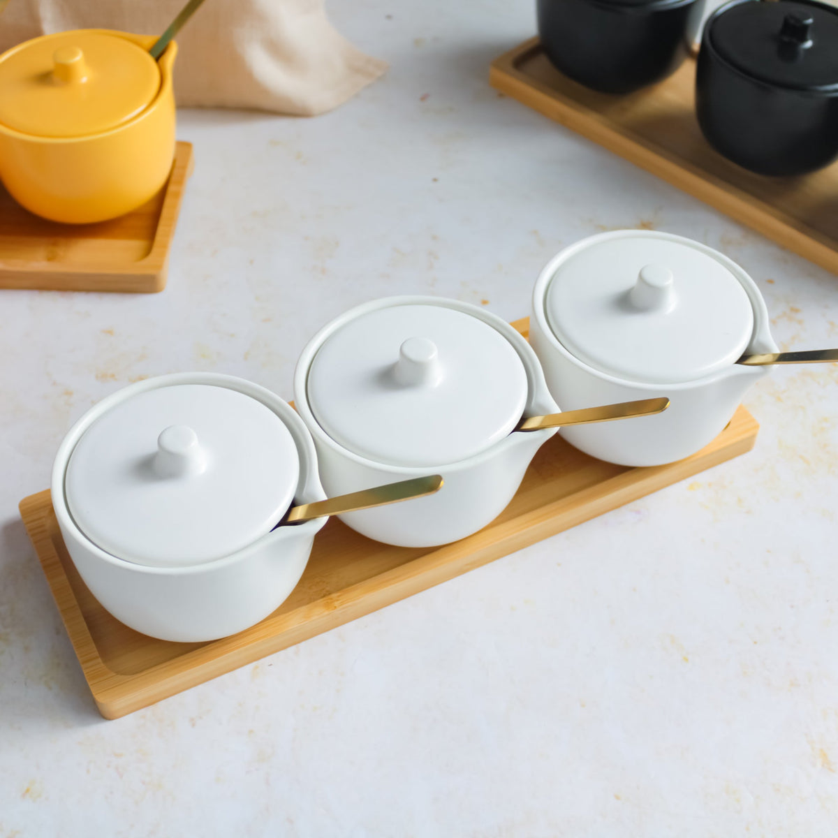 Pickle Jars With Tray Set of 3 Nestasia