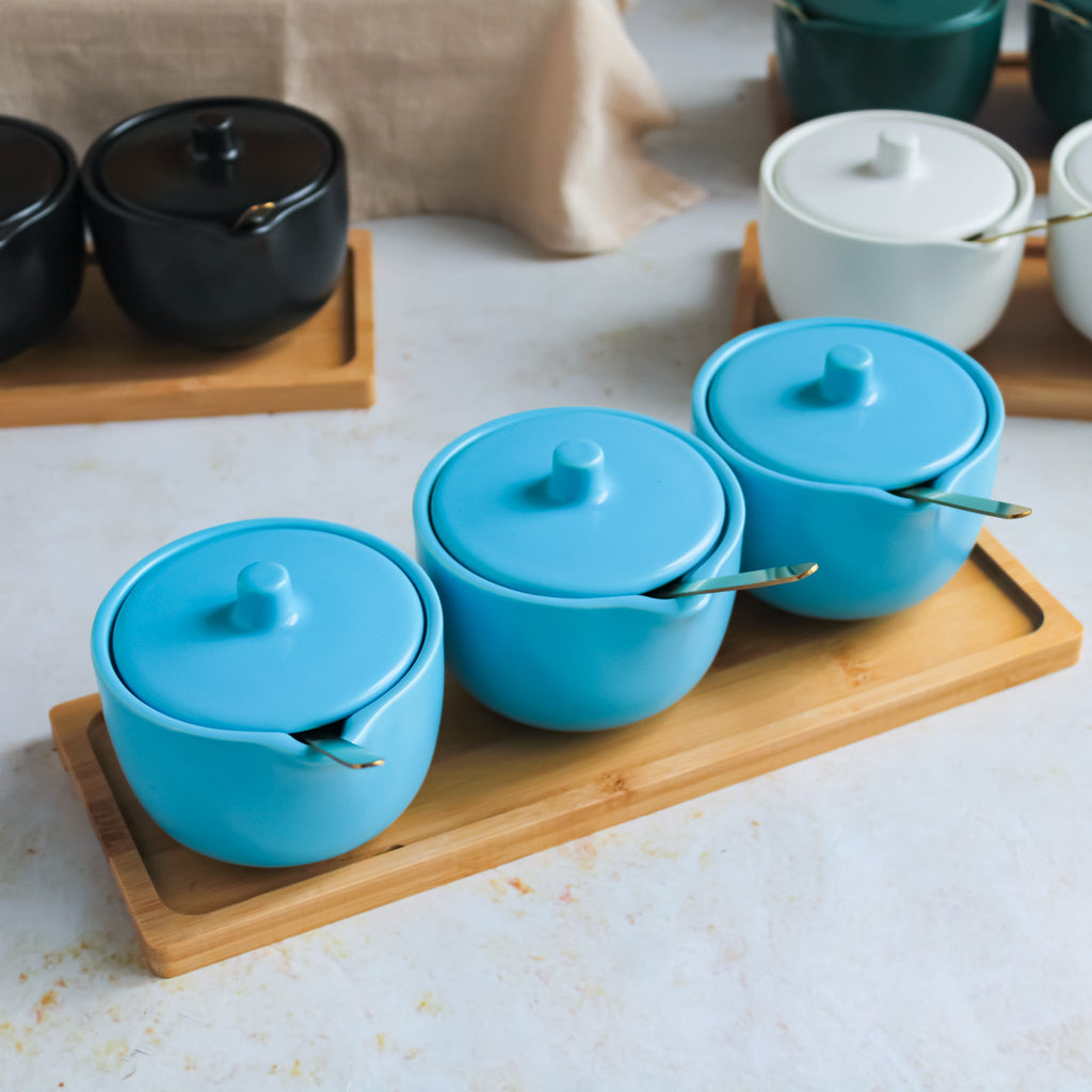 Pickle Jars With Tray Set of 3 Nestasia