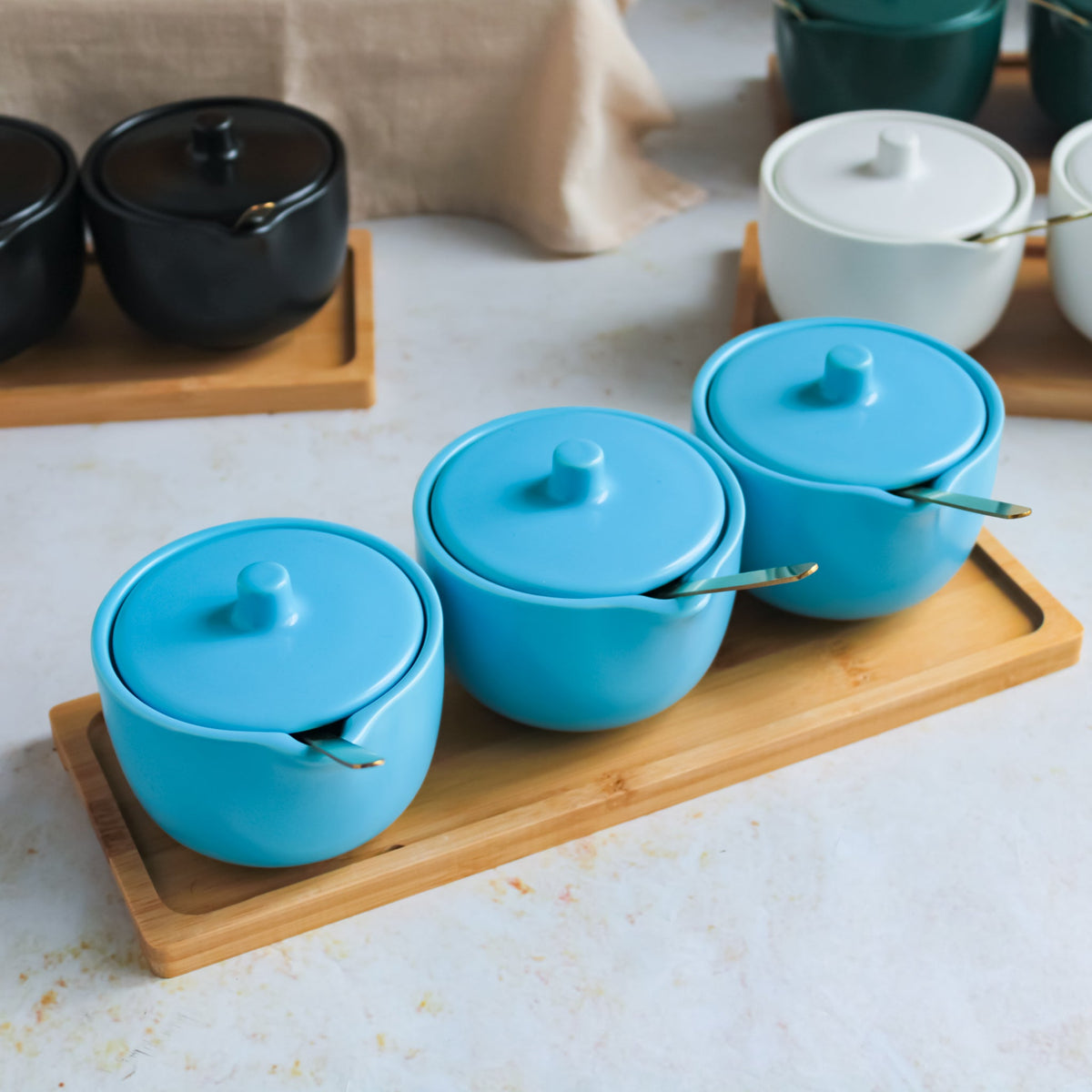 Pickle Jars With Tray Set of 3 Nestasia