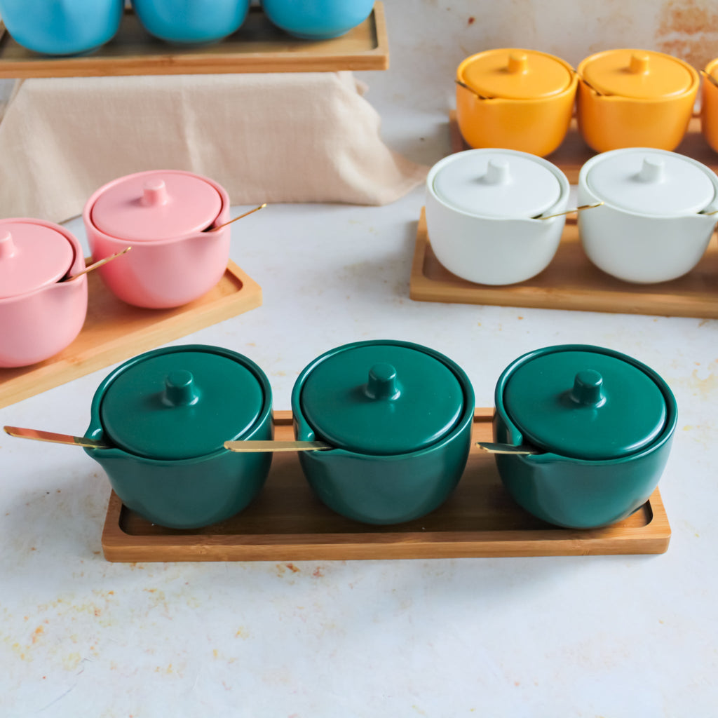 Pickle Jars With Tray Set of 3 Nestasia
